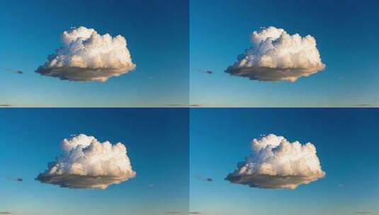 蓝天中漂浮的大朵白云高清在线视频素材下载