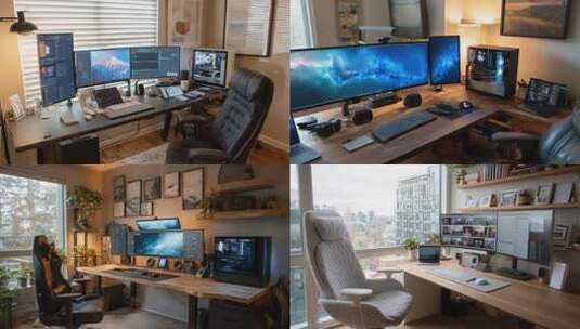 居家办公电脑书房高清在线视频素材下载