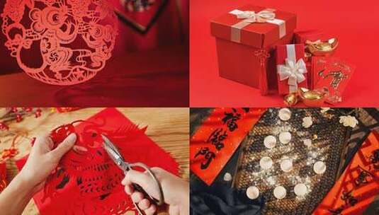 春节传统元素合集高清在线视频素材下载