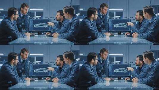 汽车工程师团队会议讨论高清在线视频素材下载