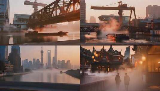 上海城市风光延时摄影高清在线视频素材下载