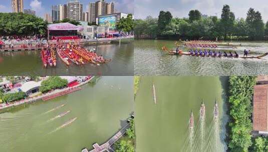 南海里水锦龙盛会龙舟赛高清在线视频素材下载