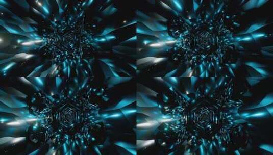 科技感蓝色光影隧道背景高清在线视频素材下载
