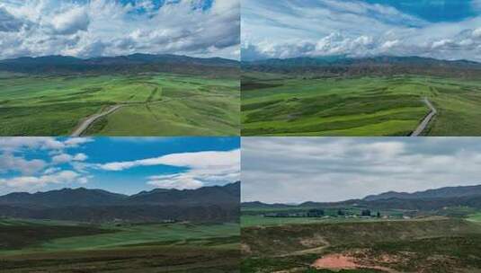 塔城北山航拍延时 塔尔巴哈台山高清在线视频素材下载