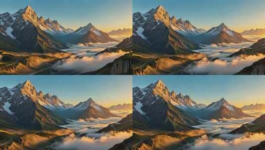 壮美山脉云海自然风光高清在线视频素材下载