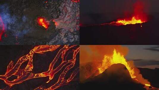 流动的火山熔岩景象高清在线视频素材下载