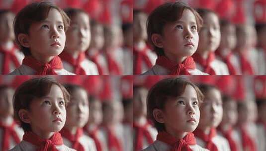 少年儿童面向未来充满希望高清在线视频素材下载