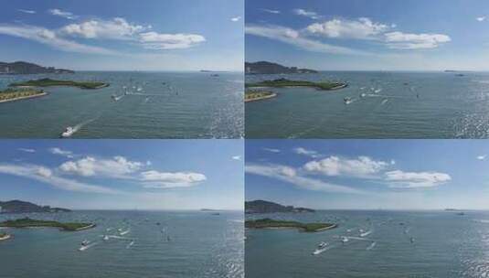 航拍海南三亚湾高清在线视频素材下载