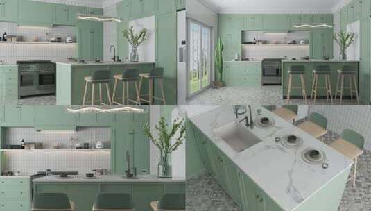 北欧家居厨房空镜合集高清在线视频素材下载