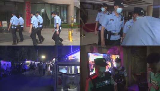 公安特警巡逻检查保护人民安全高清在线视频素材下载