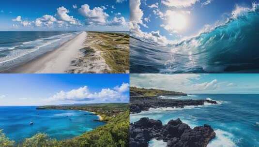 海浪升格大海浪花滔天巨浪大海海浪浪花高清在线视频素材下载