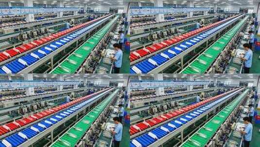 工厂生产线工人作业场景高清在线视频素材下载