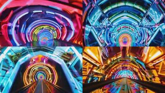 霓虹隧道高清在线视频素材下载