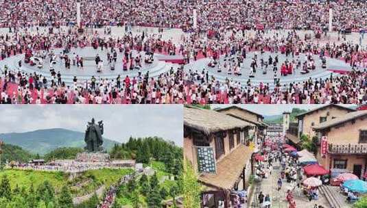 4k 万人火把节庆典人群狂欢宣传片高清在线视频素材下载