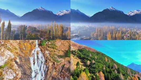 雪山河流山川航拍高清在线视频素材下载