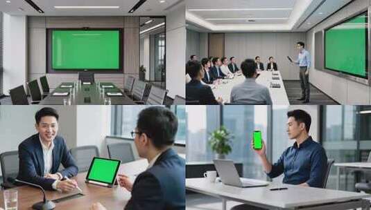 合集-商务会议绿幕演示高清在线视频素材下载