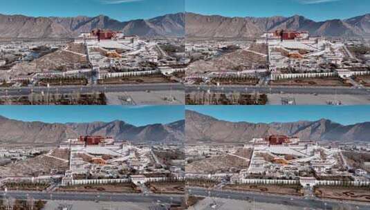 西藏拉萨市布达拉宫5A级景区世界级宫殿航拍高清在线视频素材下载