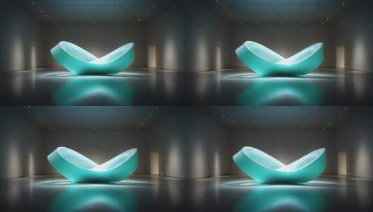 极简艺术空间中的光影雕塑作品展示高清在线视频素材下载