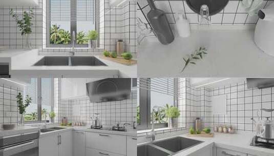 北欧家居厨房空镜合集高清在线视频素材下载