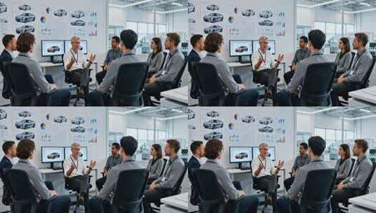 办公室团队成员会议讨论场景高清在线视频素材下载