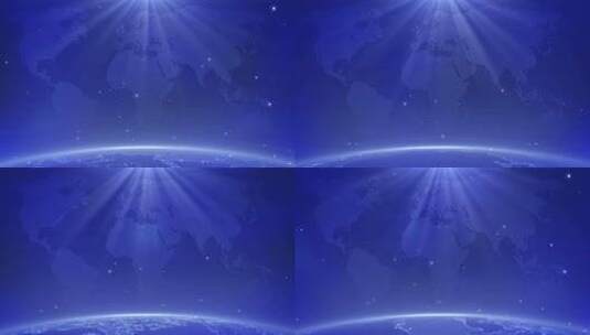 蓝色世界地图背景光效高清在线视频素材下载