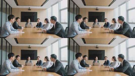 商务会议职场白领人士会议讨论白领开会高清在线视频素材下载