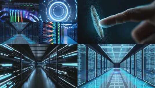 科技机房机柜数据云计算力服务器网络安全高清在线视频素材下载