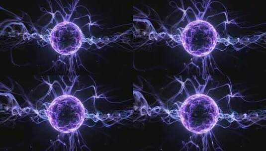 紫色粒子光效能量球素材高清在线视频素材下载