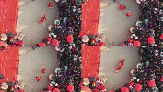 人群围观传统民俗表演高清在线视频素材下载