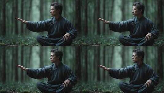 森林禅意武者冥想养生诠释东方文化意境高清在线视频素材下载