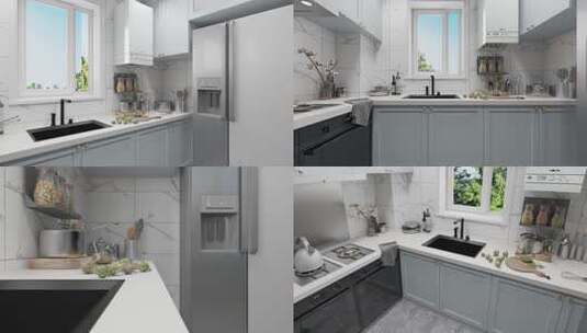 北欧家居厨房空镜合集高清在线视频素材下载