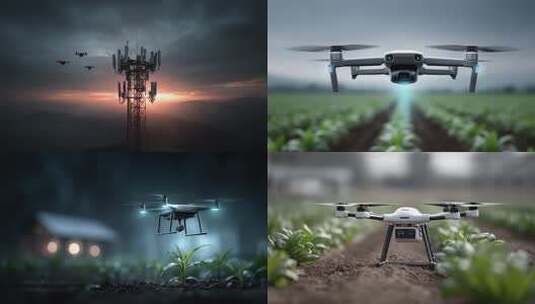 无人机巡航航拍未来科技农业应用场景展示高清在线视频素材下载