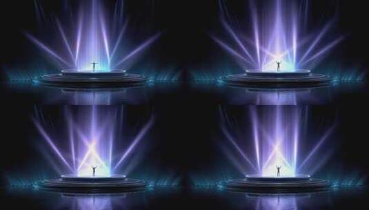 未来舞台中心的光芒四射高清在线视频素材下载