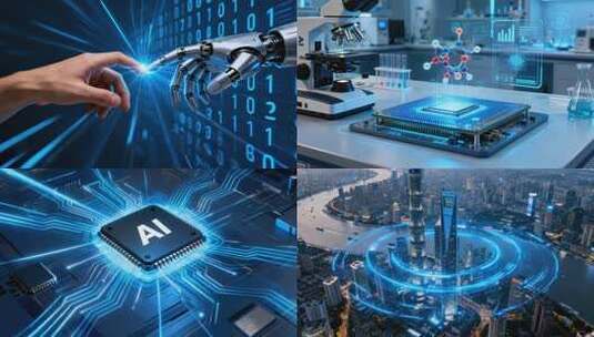 科技AI 人工智能 芯片科研 新质生产力高清在线视频素材下载