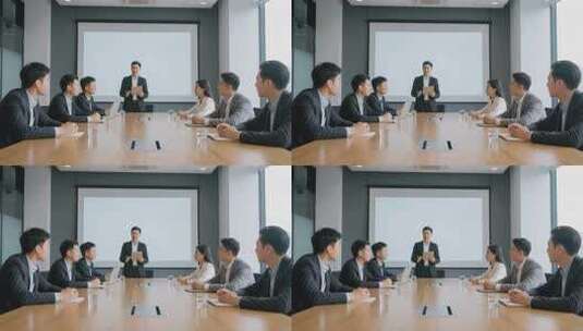 商务会议职场白领人士会议讨论白领开会高清在线视频素材下载