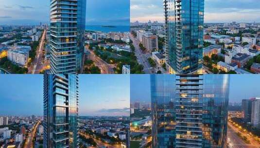 高层现代建筑城市景观高清在线视频素材下载