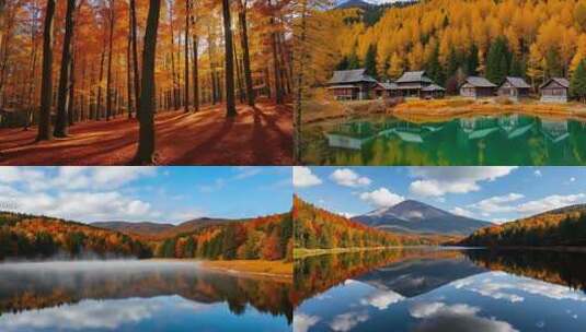 五颜六色的秋天高清在线视频素材下载