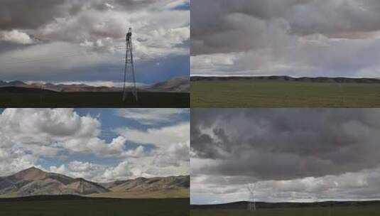 草原乌云密布的自然景观高清在线视频素材下载