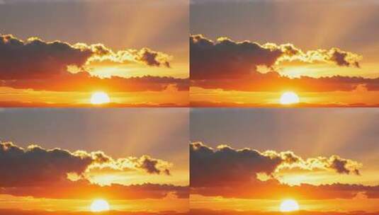 日出日落朝霞晚霞黄昏夕阳金色阳光穿透云层高清在线视频素材下载