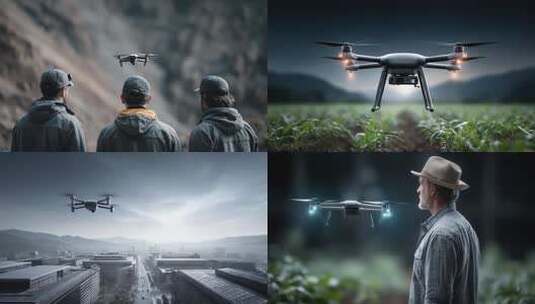 无人机巡航未来科技赋能农业发展高清在线视频素材下载