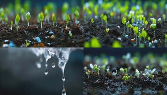 种子发芽生长破土而出高清在线视频素材下载