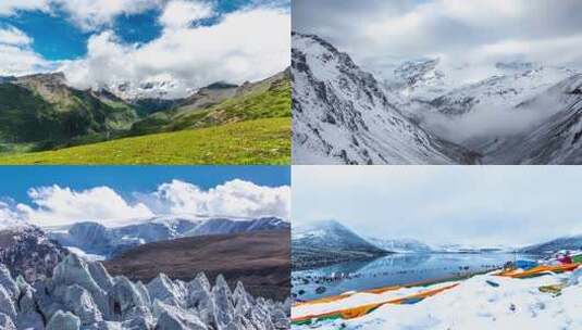 雪山自然风光全景高清在线视频素材下载