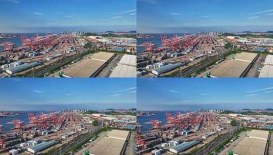 青岛港前湾港港口高清在线视频素材下载