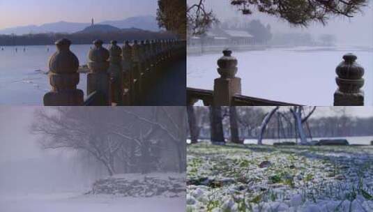 冬天的颐和园昆明湖高清在线视频素材下载