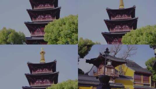 寺庙的金色塔尖高清在线视频素材下载
