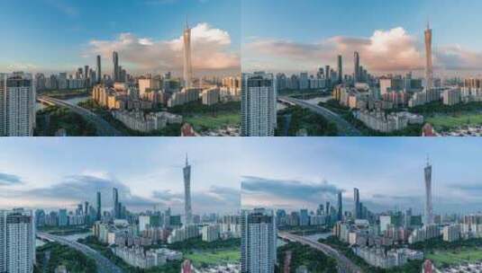 4k广州城市大气日落延时高清在线视频素材下载