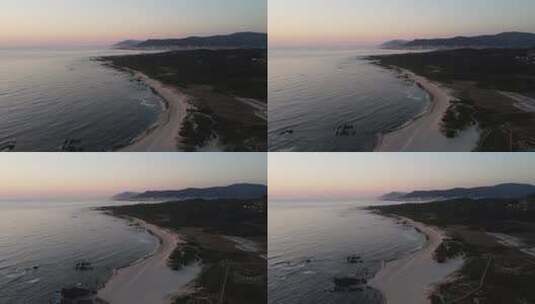 葡萄牙海洋海滩，鸟瞰高清在线视频素材下载
