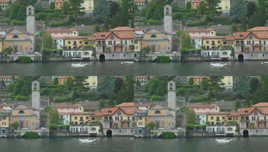 意大利科莫湖畔的乡村豪华度假小镇，欧洲。高清在线视频素材下载
