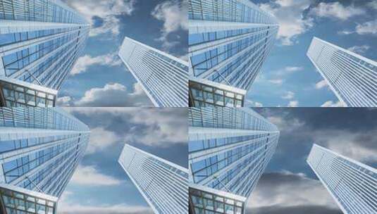 城市高楼大厦蓝天白云高清在线视频素材下载