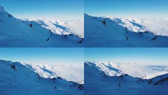 雪山滑雪高清在线视频素材下载